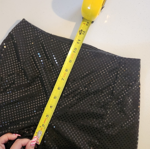 Vintage Joseph Ribkoff 1990s Black Glitter Wide Leg Flare High Rise Pants size 6 - Picture 7 of 11